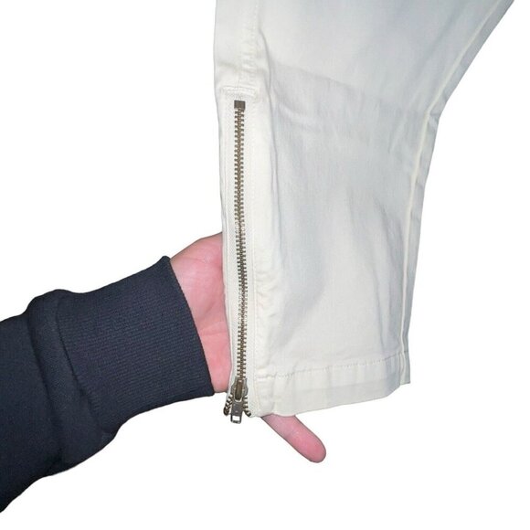 PLY THE WATERS GUIDEBOAT CO. WOMEN LIGHT YELLOW PANTS ANKLE ZIPPER MOTO SIZE 26 - Picture 3 of 12